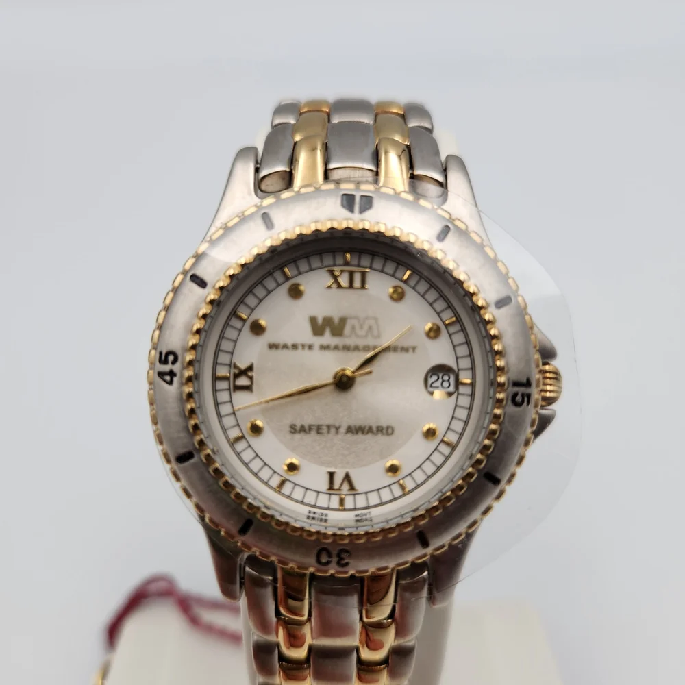 Vintage Luger Two-Tone Stainless Steel Watch with Gold PL Accents